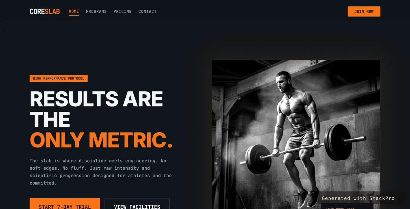 High-Performance Fitness website preview